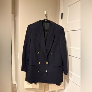 Vintage Burberrys Navy Blue Color 100% Wool Coat. Size 12. Excellent Condition.